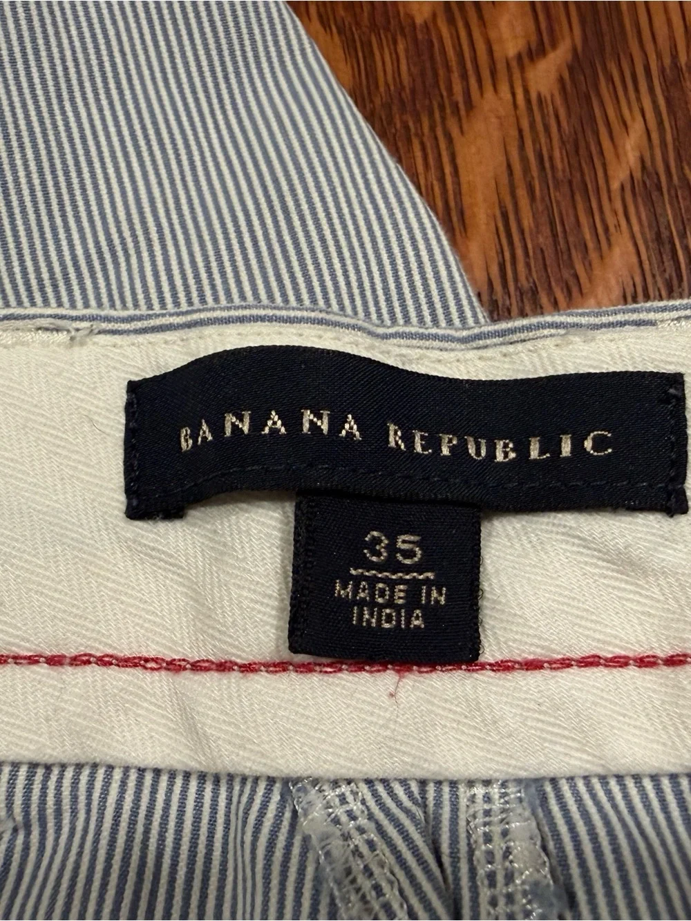 Banana Republic Light Blue Seersucker Flat Front Men's Shorts Vintage
